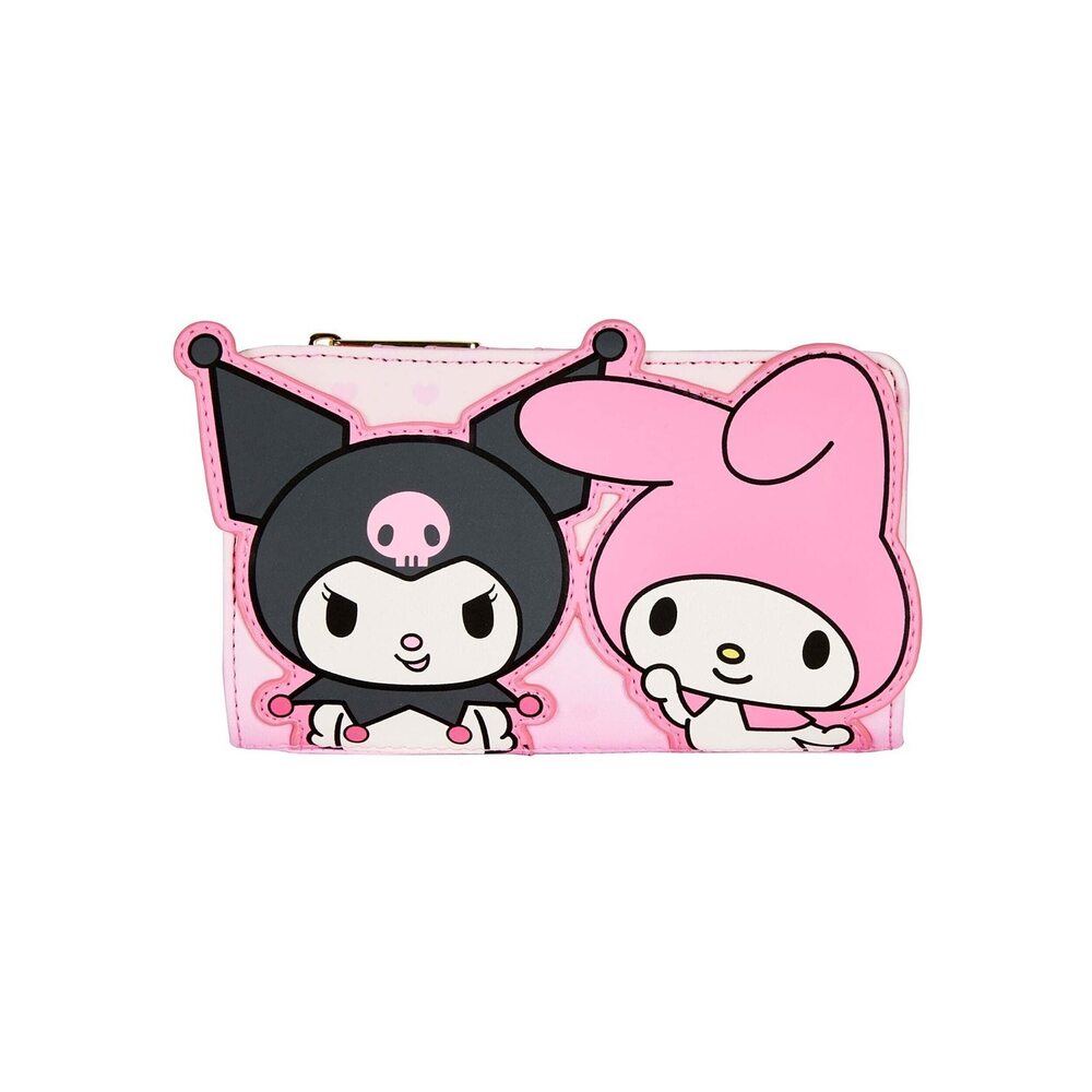 2792 Sanrio My Melody and Kuromi Wallet, Bifold, Pink